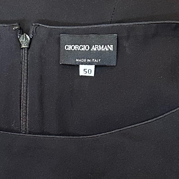 Giorgio Armani black silk A-line midi dress, size 16 - Picture 4 of 6